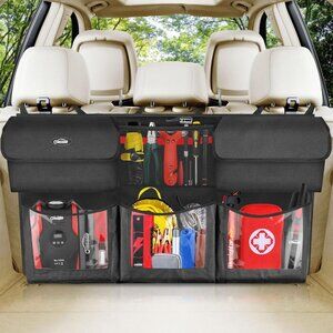 Back Seat Trunk Organizer Hanging Car Organizer Trunk Foldable Cargo Storage wit